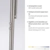 LED Deckenfluter, Leseleuchte, Fernbedienung, dimmbar, stahlfarben