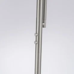 LED Deckenfluter, Leseleuchte, Fernbedienung, dimmbar, stahlfarben