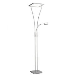 LED Deckenfluter mit Lesearm, modern, dimmbar, Drehdimmer, warmweißes Licht
