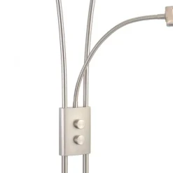 LED Deckenfluter mit Lesearm, modern, dimmbar, Drehdimmer, warmweißes Licht