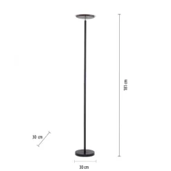 LED-Deckenfluter, schwarz, verstellbaren Fluterkopf, Stehlampe