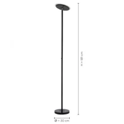 LED-Deckenfluter, schwarz, verstellbaren Fluterkopf, Stehlampe