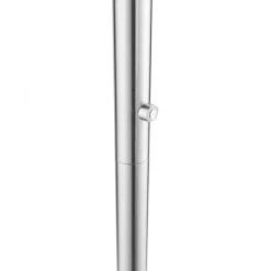 LED-Deckenfluter, stahlfarben, rund, warmweißer Lichtfarbe, Touchdimmer