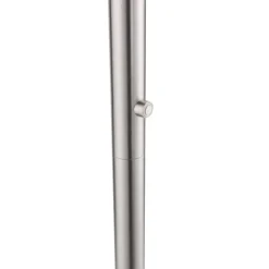 LED-Deckenfluter, stahlfarben, rund, warmweißer Lichtfarbe, Touchdimmer