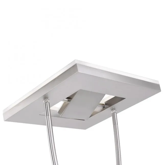 LED-Deckenfluter, stahlfarben, mit Leseleuchte, dimmbar, modern, design