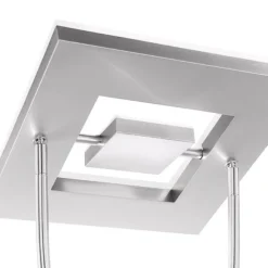 LED-Deckenfluter, stahlfarben, mit Leseleuchte, dimmbar, modern, design