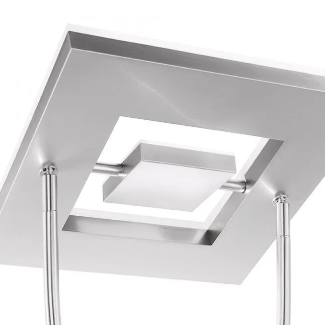 LED-Deckenfluter, stahlfarben, mit Leseleuchte, dimmbar, modern, design