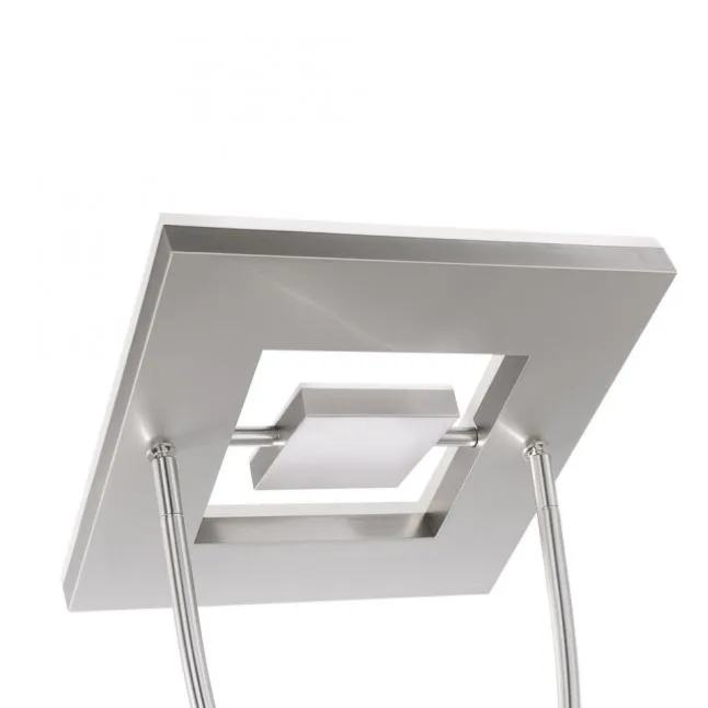 LED-Deckenfluter, stahlfarben, mit Leseleuchte, dimmbar, modern, design