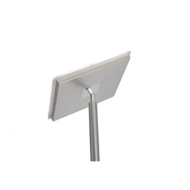LED-Deckenfluter, stahlfarben, flexibler Lesearm, warmweiß, Touchschalter