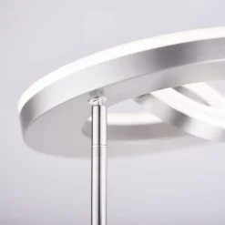 LED-Deckenfluter, stahlfarben, 2-flammig, dimmbar, Drehschalter