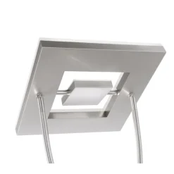 LED-Deckenfluter, stahlfarben, flexible Leseleuchte, warmweißes Licht