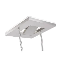 LED-Deckenfluter, stahlfarben, flexible Leseleuchte, warmweißes Licht