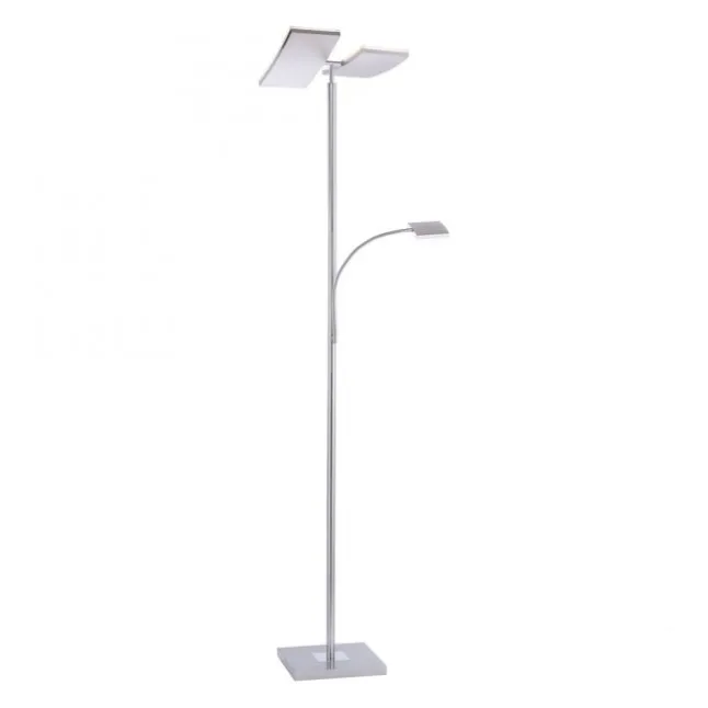 LED-Deckenfluter, stahlfarben, Lesearm, dimmbar, 180cm hoch
