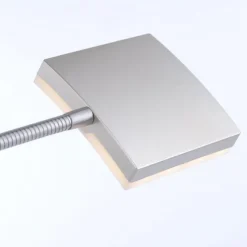 LED-Deckenfluter, stahlfarben, Lesearm, dimmbar, 180cm hoch