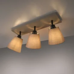 LED Deckenlampe 3 flammig Farbe rechteckig taube drehbar Stoffschirm