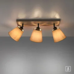 LED Deckenlampe 3 flammig Farbe rechteckig taube drehbar Stoffschirm