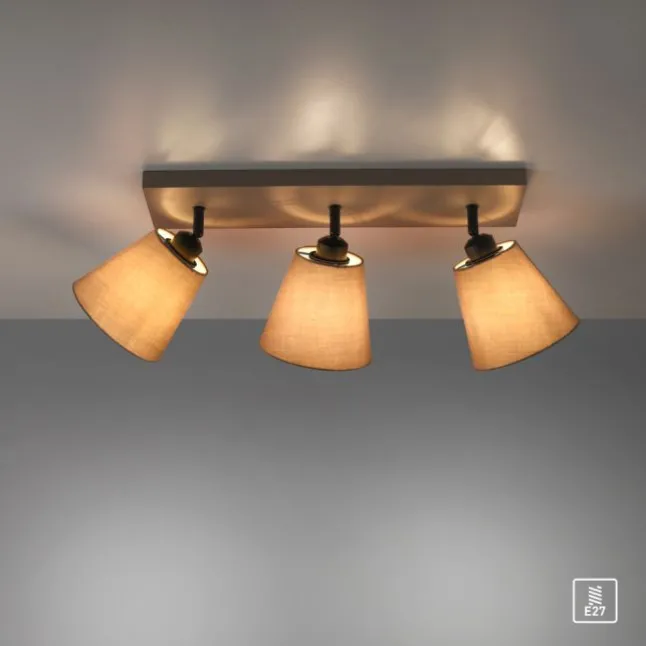 LED Deckenlampe 3 flammig Farbe rechteckig taube drehbar Stoffschirm