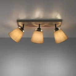 LED Deckenlampe 3 flammig Farbe rechteckig taube drehbar Stoffschirm