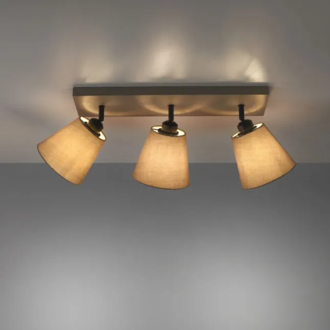 LED Deckenlampe 3 flammig Farbe rechteckig taube drehbar Stoffschirm