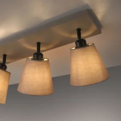 LED Deckenlampe 3 flammig Farbe rechteckig taube drehbar Stoffschirm
