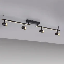 LED Deckenlampe 4 flammig mit LED Board schwarz drehbar Memoryfunktion
