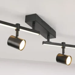 LED Deckenlampe 4 flammig mit LED Board schwarz drehbar Memoryfunktion