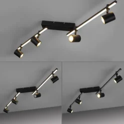 LED Deckenlampe 4 flammig mit LED Board schwarz drehbar Memoryfunktion
