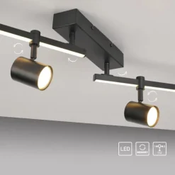 LED Deckenlampe 4 flammig mit LED Board schwarz drehbar Memoryfunktion
