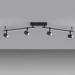 LED Deckenlampe 4 flammig mit LED Board schwarz drehbar Memoryfunktion