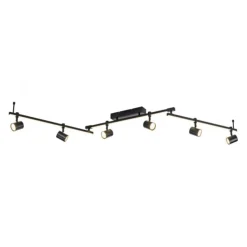 LED Deckenlampe 6 flammig mit LED Board schwarz drehbar Memoryfunktion