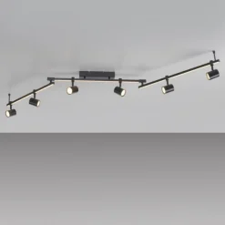 LED Deckenlampe 6 flammig mit LED Board schwarz drehbar Memoryfunktion