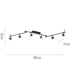 LED Deckenlampe 6 flammig mit LED Board schwarz drehbar Memoryfunktion