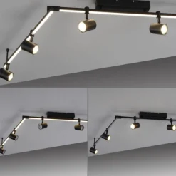 LED Deckenlampe 6 flammig mit LED Board schwarz drehbar Memoryfunktion