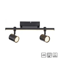 LED Deckenlampe 2 flammig mit LED Board schwarz drehbar Memoryfunktion