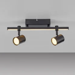 LED Deckenlampe 2 flammig mit LED Board schwarz drehbar Memoryfunktion