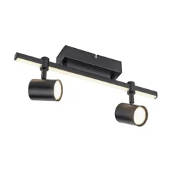 LED Deckenlampe 2 flammig mit LED Board schwarz drehbar Memoryfunktion
