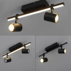 LED Deckenlampe 2 flammig mit LED Board schwarz drehbar Memoryfunktion