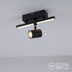 LED Deckenlampe 1 flammig mit LED Board schwarz drehbar Memoryfunktion