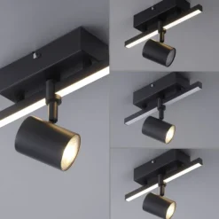 LED Deckenlampe 1 flammig mit LED Board schwarz drehbar Memoryfunktion