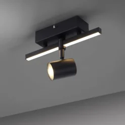 LED Deckenlampe 1 flammig mit LED Board schwarz drehbar Memoryfunktion