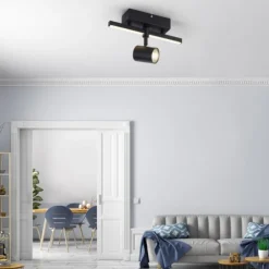 LED Deckenlampe 1 flammig mit LED Board schwarz drehbar Memoryfunktion