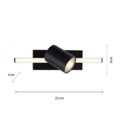 LED Deckenlampe 1 flammig mit LED Board schwarz drehbar Memoryfunktion