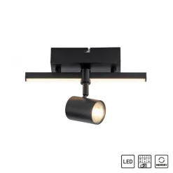 LED Deckenlampe 1 flammig mit LED Board schwarz drehbar Memoryfunktion