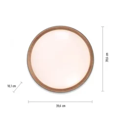LED Deckenlampe Holzoptik matt schwarz rund dimmbar Wandschalter