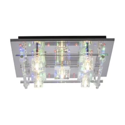 LED Deckenlampe KEMAL 2.0 Kristallglas chromfarben warmweiß Fernbedienung