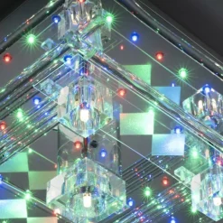 LED Deckenlampe KEMAL 2.0 Kristallglas chromfarben warmweiß Fernbedienung