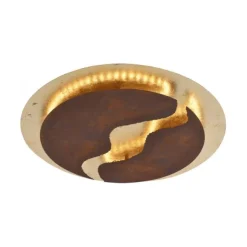LED-Deckenlampe, rostfarben, gold, warmweiße Lichtfarbe, inkl. Dimmfunktion