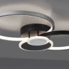 LED Deckenlampe schwarz aluminium 4 Ringe warmweiß energiesparend