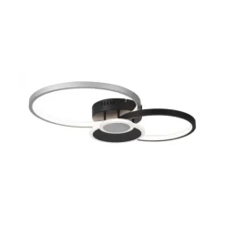 LED Deckenlampe schwarz aluminium 4 Ringe warmweiß energiesparend