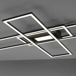 LED Deckenlampe schwarz 99x29cm rechteckig dimmbar Downlight+Sidelight